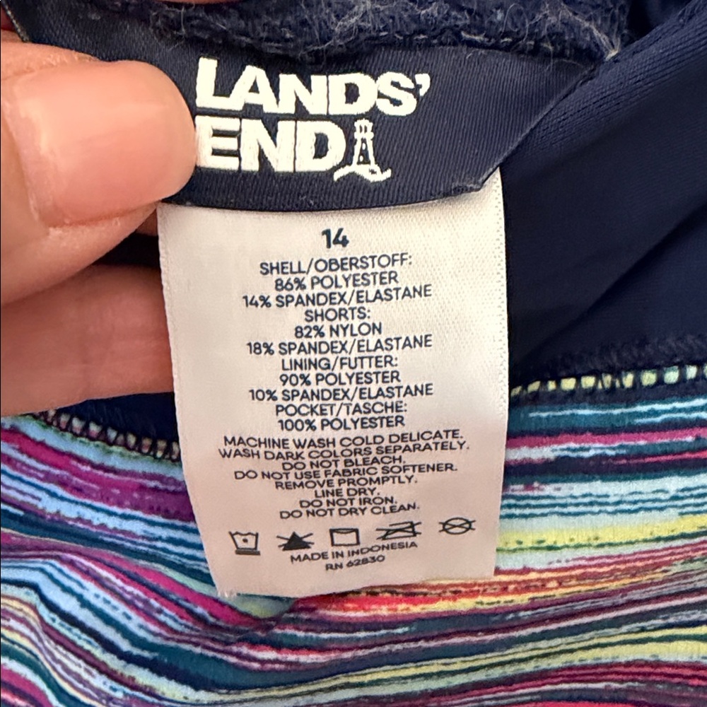 Lands' End Multicolor Striped Swim Skirt - Picture 2 of 6